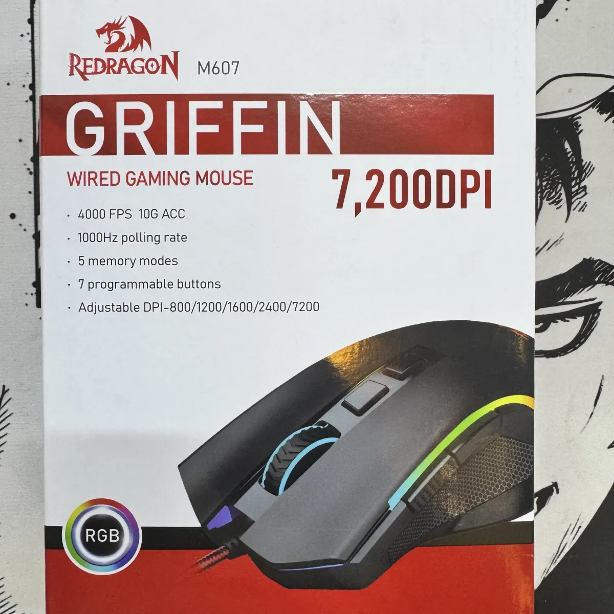 gaming mouse Redragon griffin m607 DPI 7200