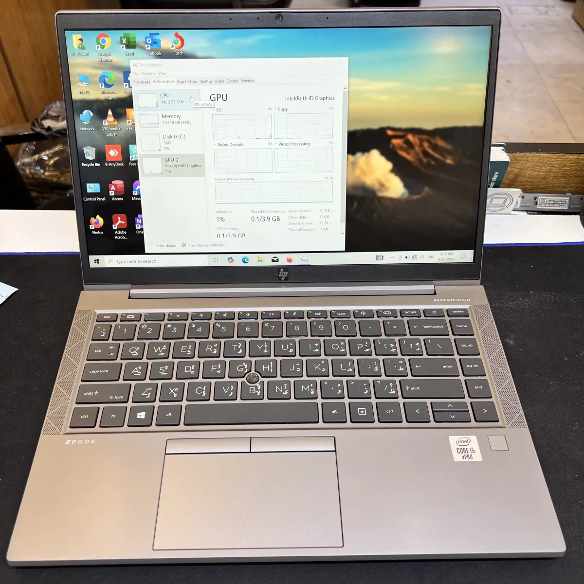 Hp zbook G7 14 ci5 10th ram 8 ssd 256 14”FHD