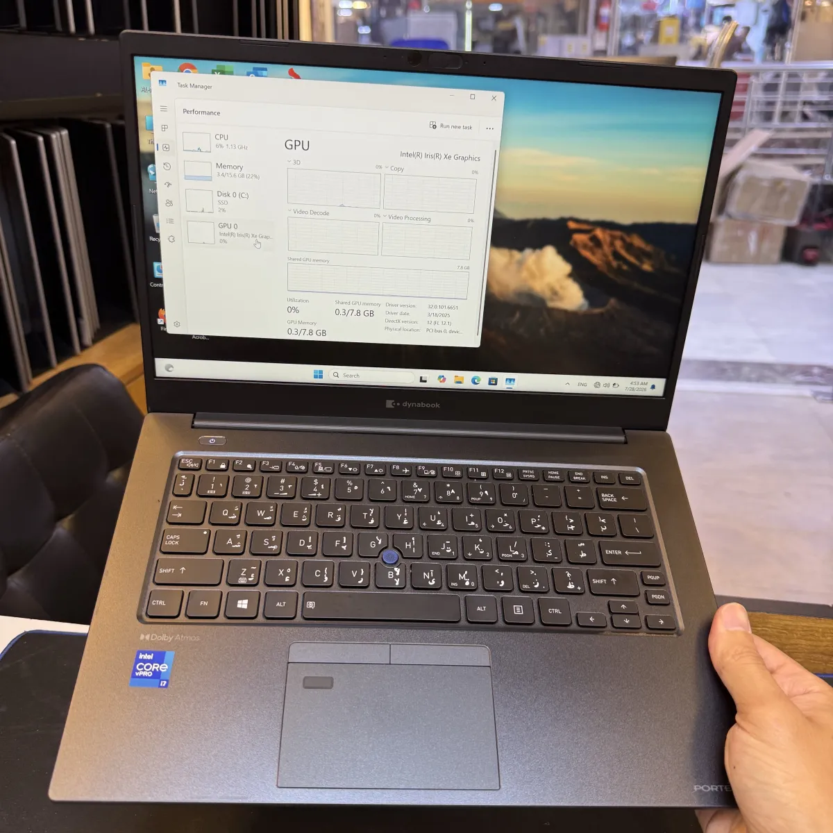 Toshiba Dynabook J40X CI7 11TH RAM 16 SSD 256 14لمس